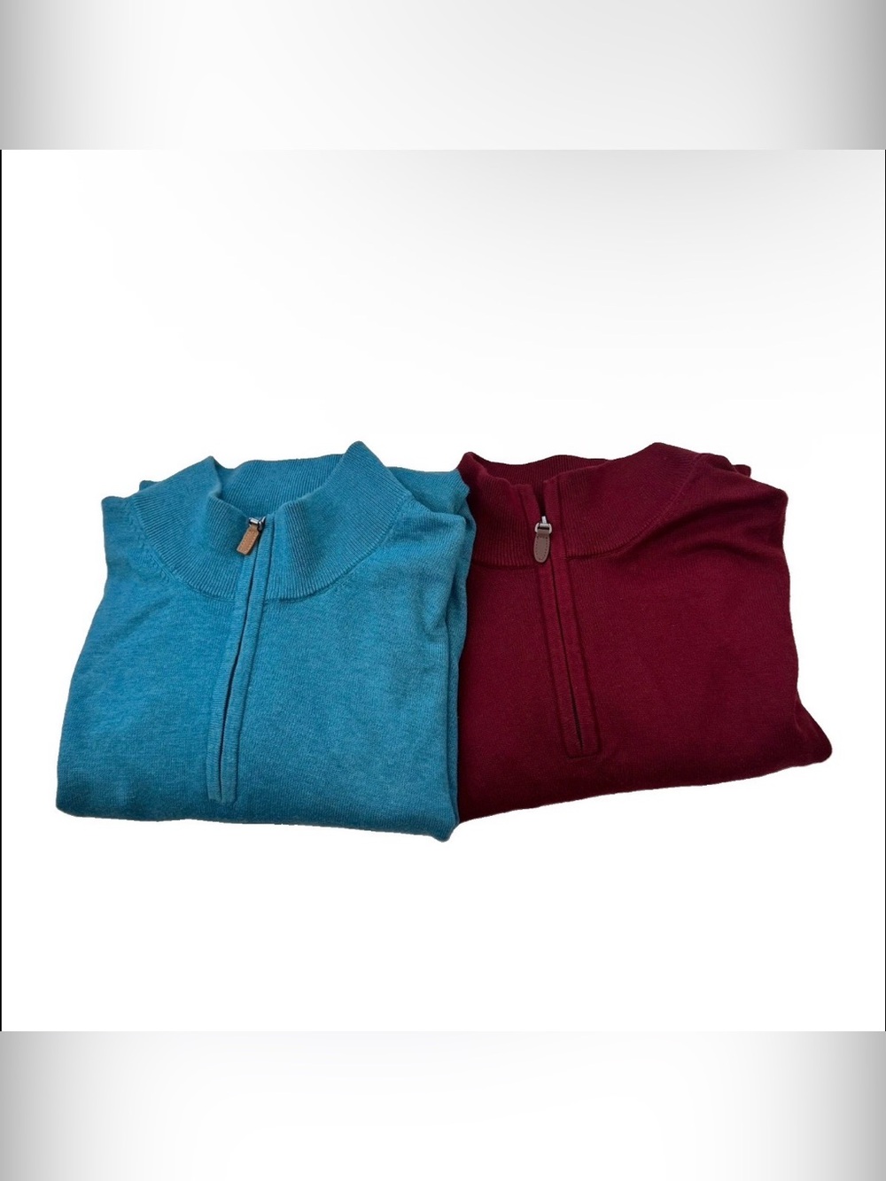 Lot of 2 Roundtree & Yorke Sweater Mens 2XT Quarter Zip Big Tall Cotton Blend